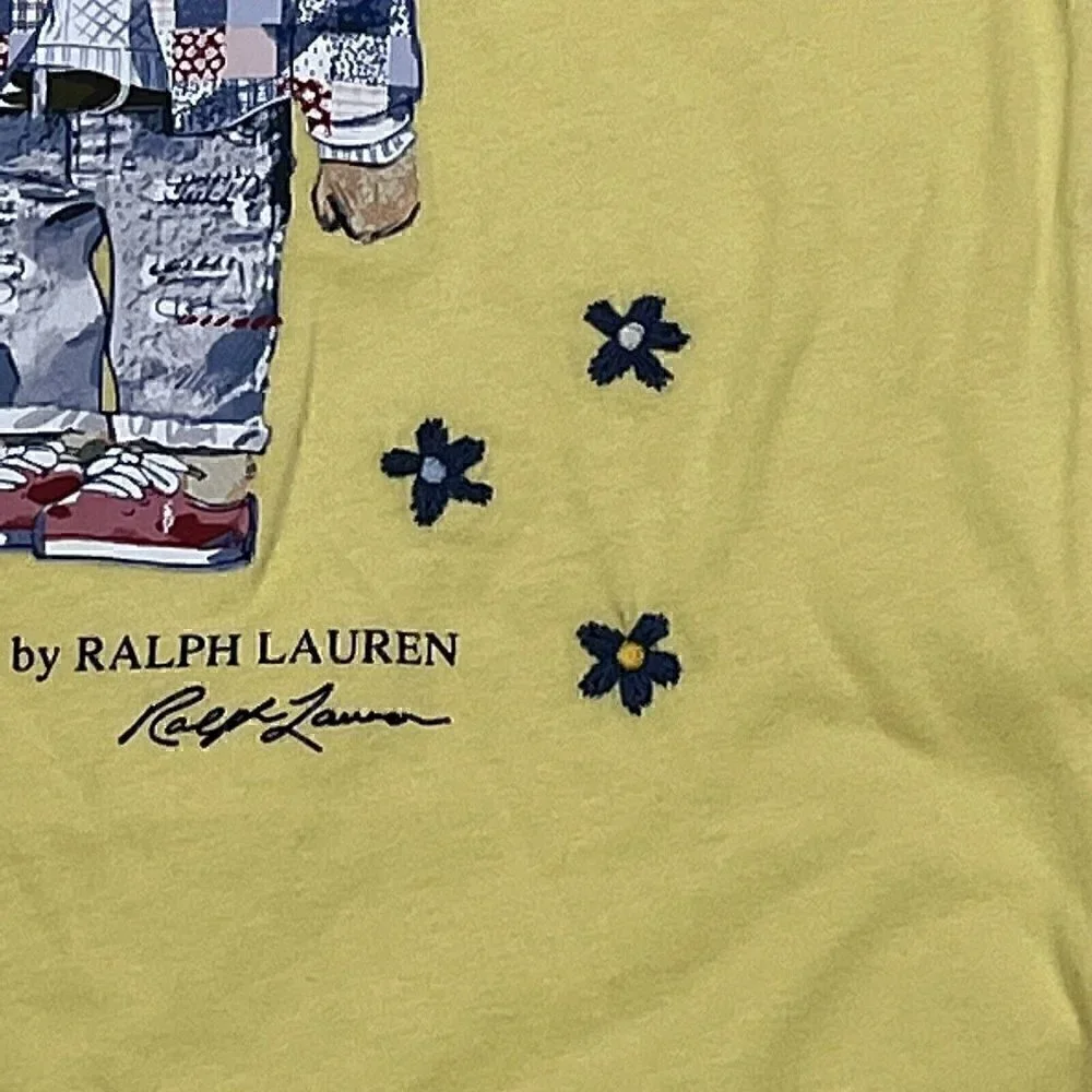 NEW Polo Ralph Lauren Polo Bear T-Shirt Girls Medium 8/10 Yellow Banana Peel